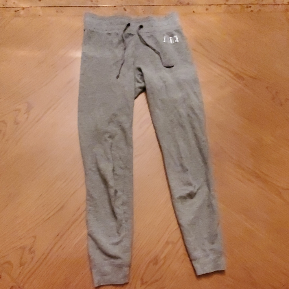 Gray sweatpants.
